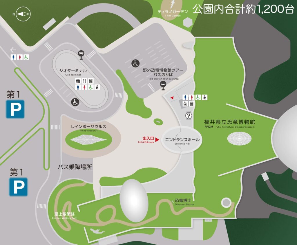福井県立恐竜博物館駐車場マップ